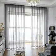 Windows Sheer Curtains 45 Inches Length 42 42"W x 45"L (Pack of 2) Dark Grey
