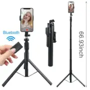 68" Wireless Remote Selfie Stick Tripod Stand Phone Camera Holder Travel Video
