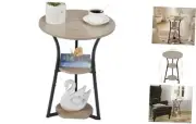 Round Side Table for Narrow and Small Spaces,3 Tier Small Round End Table