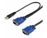 StarTech.com 15 ft 2-in-1 Ultra Thin USB KVM Cable - Video / USB cable - 4 pin USB Type A, HD-15 (M) - HD-15 (M) - 4.57 m - Firs
