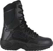 [Reebok] Men's Stealth 8" Lace-Up Side-Zip Work Boot Black 14 D(M) US