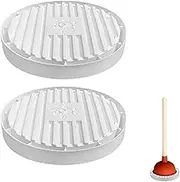 2Pcs Toilet Plunger Holder, Plunger Drip Tray Pads for Toilet Sink, Used for Dries Quickly for Kitchens & Bathrooms(White
