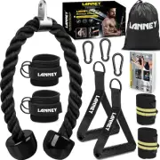 Tricep Rope Cable Machine Attachment, 35" Triceps Pull Down Rope LAT Pulldown...