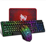 Gaming Keyboard and Mouse Combo with 104 Key Rainbow LED Backlight,Free Mouse pa