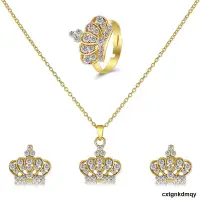 在飛比找露天拍賣優惠-Crown jewelry 3-piece Set Wedd