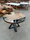 Black Epoxy round table, ROUND EPOXY COFFEE TABLE, Round Epoxy Side Table