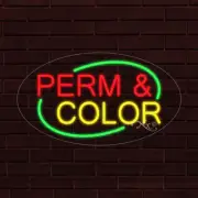 NEW "PERM & COLOR" w/BORDER OVAL 28x16x1 INCH LED FLEX WINDOW INDOOR SIGN 34399