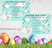 evelay Easter Egg Hunt Indoor Clues Games Bag Basket Ideas Party Trail Set 10 Cards