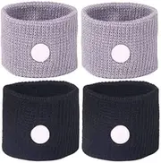 2 Pairs Motion Sickness Relief Wristbands Travel Acupressure Nausea Band for Morning Sea Car Wristbands, Vertigo in Travel, Black and Gray