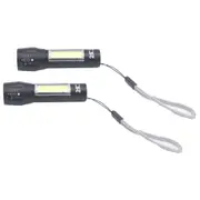 2x Waterproof 25th Hour Rechargebale Bright Light Mini Torch USB Charging