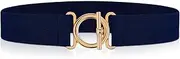 [Amaxiu] Women Elastic Belt, Invisible Stretch Ladies Belts with Gold Flat Buckle Skinny Waist Belt For Jeans Pants Dresses