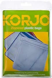 [Balanzza] Korjo Zippered Plastic Bags, Tear Resistant, for Travel, 2 Pack, White