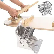 90-Degree Self-Locking Folding Hinge Lock with Screws, Folding Leg Shelf Brackets Max. Load 265 lb, Locking Hinges for Table Chair Extension, Foldable RV Table Leg (Color : Silver, Size : 1 Pack)