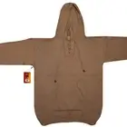 WOMEN HANDMADE ANDEAN ALPACA LIGHT BROWN PULL OVER HOODIE SZ L