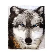 J.Elliot Home 350gsm Wolf Photo Mink Blanket New