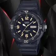 Casio MRW-200H-1B3V Analog Watch Black and Gold 100m WR Day Date Display New
