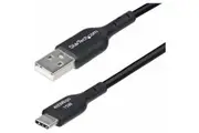 StarTech.com 1m (3ft) USB-A to USB-C Charging Cable, Charge & Sync, 3A, USB 2.0, TPE Jacket - Black USB Charging Cord - USB-A to USB-C Charging Cable