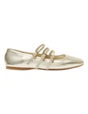[Sandler] Millie Flat Shoes in Gold Metallic