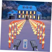 Christmas Solar Candy Cane Pathway Lights Decorations Outdoor Yard 24 Pcs
