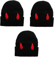 [WOFASHPURET] Devil's Horn Knitted Hat Mini Bunny Ears Bunny Ears for Crafts Hard Hat Cloth Rabbit Ear Mini Rabbit Ear for Craft Rabbit Ears Head DIY Twisting Rod Goth Hats Acrylic Black