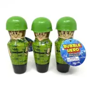 Bubble Solution Bubble Hero 3 Bottles 2.4oz Party Favors Bags Army Men Theme