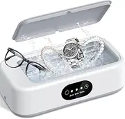 [AUWCJW] Ultrasonic Jewelry Cleaner, Powerful Portable Ultrasonic Cleaner for Glasses, Rings, Watches, Dentures, high Capacity 640ml Stainless Steel Tank ultrasonic Retainer Cleaner