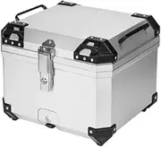Motorcycle Helmet Box Universal Top Luggage Storage Tool Cases Lock Fit for BMW R1200GS R1250GS R1200GS 1200 GS LC ADV(57L Silver Box)