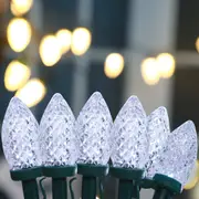 50 White Pinecone LED Connectable String Lights 9.8m