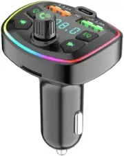 Bluetooth FM Transmitter for Car, Wireless Car Radio Adapter USB-C PD + Dual USB