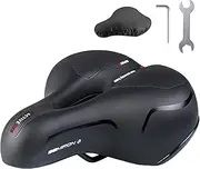 Comfortable Bicycle Saddle, Gel Bicycle seat, Wide, Soft, Breathable, Shock-Absorbing, Ergonomic Bicycle Saddle with Waterproof Cover, Installation Tools, 26 x 21.5 cm