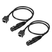 5Pin XLR Female to RJ45 Female Adapter Cable, 2pcs 1.6ft XLR Microphone Cable
