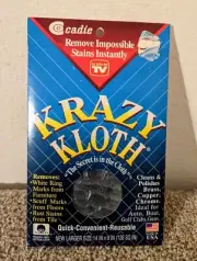Cadie Krazy Kloth As Seen on TV Large Size Cleans Polishes Stain Remover NIP