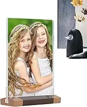 Wooden Picture Frame Set, Wooden Photo Frame with Wooden Base, Acrylic Photo Frame for Certificates, Awards, Photos