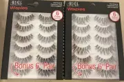 2 Pk~Ardell Wispie Feathered Eye Lashes Bonus 6 Pair Pack Black Color~Resuable!!