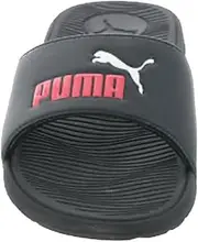 [PUMA] Women's Cool Cat Bold Slide Sandal, Black-sun Kissed Coral-white, 6 US