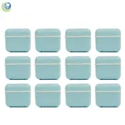 12X Denture Retainer Mouth Guard Storage Case & Soaking Rinsing Bath Basket Blue
