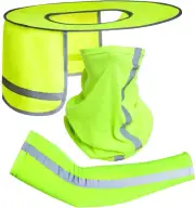 3 Pcs Arm Sleeves Uv Sun Protection Hard Hat Shade Full Brim Mesh Neck Shield