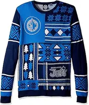Forever Collectibles NHL New Jersey Devils Patches Ugly Sweater, Red, Small