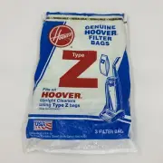 Genuine Hoover Vacuum Cleaner Filter Bags Type Z Package 4010075Z 3-Pack Vtg NIP