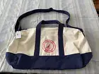 Nautica Overnighter Duffel Canvas Bag With Blue Shoulder Strap. NWT!