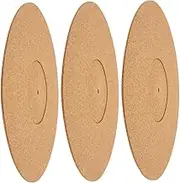 ULTECHNOVO 3pcs Cork Record Mats Vinyl Record Player Mat Turntable Anti-Static Turntable Accessories Soft Cork Table