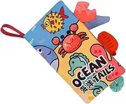 Baby Soft Book | Tails Cloth Book - Jungle Marine Theme, Early Learning Fabric Multi Texture Touch and Feel Interactive Toy for Sensory Play Activities