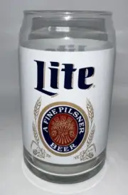 Vintage Beer Can Shaped Miller Lite Glass