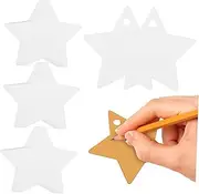 Angoily 200pcs Five-Pointed Star Tag Hanging Tags Large Small Star Tag Nursery Blank Hanging Labels Tags for Clothes Stars Bulk Color Star Tags with Holes Plain Party