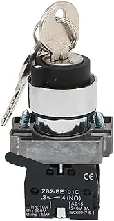 Button XB2 Two or Three 23 Position knob Turn Change-Over Switch Master Switch 22 Key Button (Color : XB2 Key, Size : 2 Position_1NO)