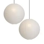 2PC 19.7 Inch Round Rice Paper Lamp Shades, White Paper Lanterns Lights,Paper...