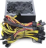 KAVJU 1800W to 2000W 110V-220V ATX ETH Bitcoin Mining Power Supply 95% Efficiency Support 8 Display Cards GPU for BTC Bitcoin Miner(1800-2000W A)