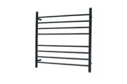 Radiant RTR06 Round Bar Heated Towel Rail - 750 x 750mm - Matte Black - Stainless Steel- Bottom Left/Top Right Wiring
