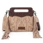 Wrangler Top Handle Bag for Women Embroidered Fringe Western Crossbody Purse ...