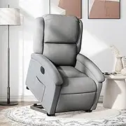 Electric Recliner Light Grey Furniture Chairs Comfy Chair for Living Room, Bedroom & Reading - Power Lift Reclining Chair for Lazy Lounge Spaces
